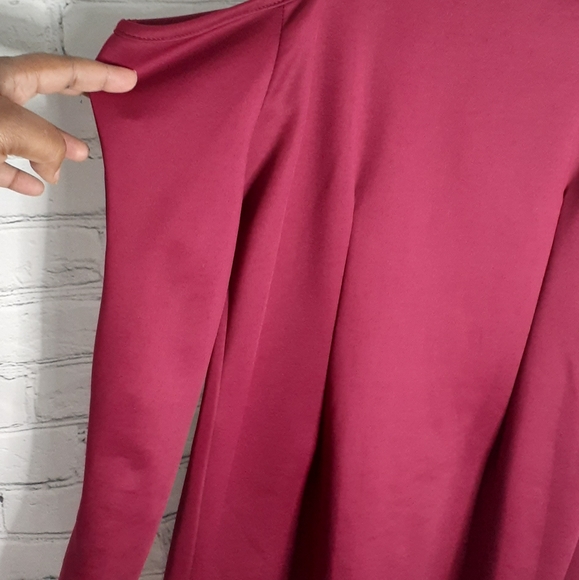 NEW 12 Ashley Stewart Burgundy Cutout Dress - Picture 3 of 8